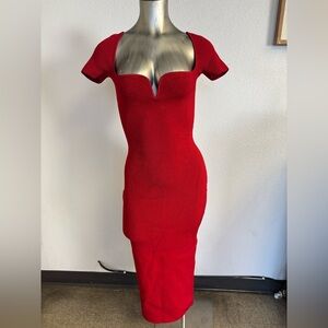 Galvan London Foundations short sleeve Gaia Red Dress Size Large